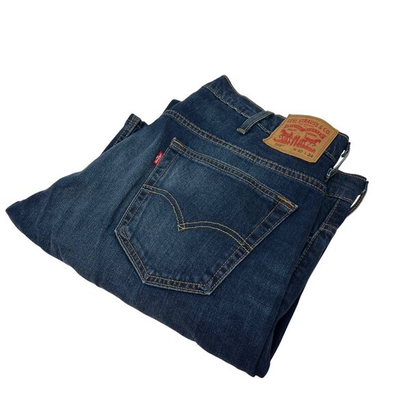 Levis 569 Denim Blue Jeans Size 40X34 Wide Straight Leg - Picture 1 of 5